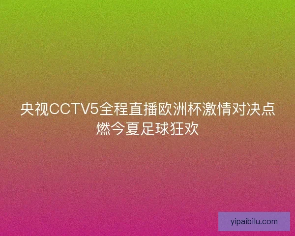 央视CCTV5全程直播欧洲杯激情对决点燃今夏足球狂欢