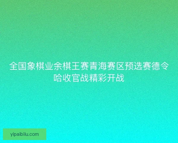 全国象棋业余棋王赛青海赛区预选赛德令哈收官战精彩开战 全国象棋业余棋王赛青海赛区预选赛德令哈收官战精彩开战