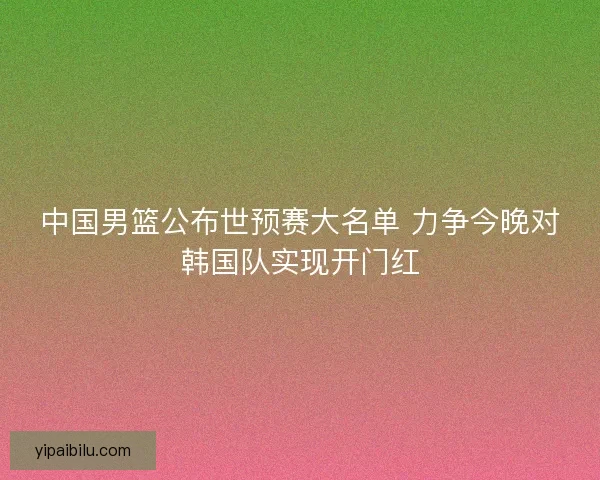 中国男篮公布世预赛大名单 力争今晚对韩国队实现开门红 中国男篮公布世预赛大名单 力争今晚对韩国队实现开门红