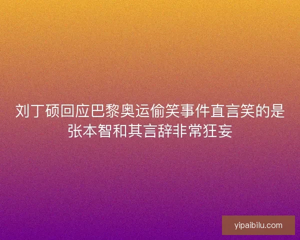 刘丁硕回应巴黎奥运偷笑事件直言笑的是张本智和其言辞非常狂妄